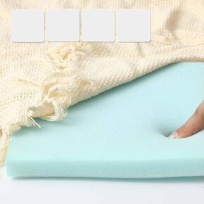 Memory Foam Non Slip Rug Pad 3 x 5 ft 1/4'' Thick Rug Pad Under Rug for Area Rugs Protective Cushioning with 4 Rubber Gripper Safe for Floors Finishes Hardwoods Carpet, Green