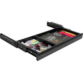 Mount-It! Under Desk Storage Drawer - Shallow Under Desk Drawer Organizer - Standing Desk Drawer Attachment - 20.7" Width Under Desk Drawer - Black