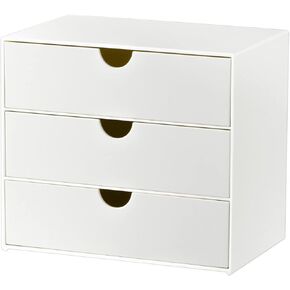 3-Drawer Vanity Organizer, Compact Storage Organization Drawers Set for Cosmetics, Dental Supplies, Bathroom, Dorm, Desk, Countertop, Office Mini Size