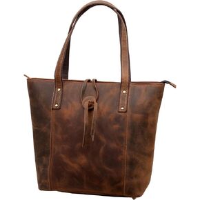 Genuine Brown Leather Purses for Women Tote Bag Satchel Vintage Handbag Office Casual