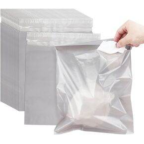 Disposable Car Trash Bags Sticky，set of 100 Adhesive Trash Bag,Waterproof and Leak-Proof, Simple Gray, Easy to Carry, Combined with Car, Travel, Camping, Bedroom, Bathroom Use