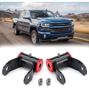 Suspension 1-1.5" Rear Lift Leaf Shackle Kit Compatible with Chevy Silverado 1500 & GMC Sierra 1500 2wd 4wd Truck 1988-2018 Replaces# 710515