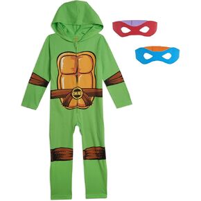 Teenage Mutant Ninja Turtles Zip Up Cosplay Costume Coverall and Masks Newborn to Adult Sizes (0-3 Months - 2XL)