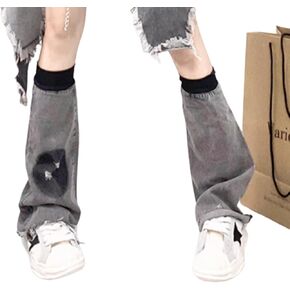Y2K Denim Leg Warmers Subculture Half Sleeve Foot Leg Warm Socks Cycling Women Summer Spring