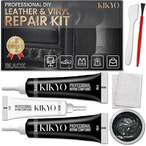 Black Leather Repair Kit Car Interior, Color Match Leather Seat Repair Kit for Cars, Easily Used Car Leather Repair Kit to Repair Car Interior, Car seat, Couch, Shoes, Faux, Artificial