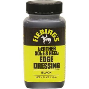 Fiebing's Leather Sole & Heel Edge Dressing (4 oz) - High Gloss, Protective Shoe Dressing Polish - Includes Brush Applicator