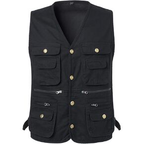 Men's Casual Lightweight Outdoor Vest Work Fish Photo Cargo Safari Hiking Travel Vest With Pocket