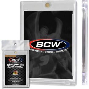 BCW 35 PT Magnetic Card Holder - 5 Pack | 2-Piece Design with Gold Magnet for Trading Cards | Durable Protective Card Case with Recessed Arrowhead Corners | Magnetic Card Holders for Trading Cards