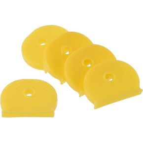 PATIKIL Key Caps Covers, 5 Pack Keys Identifiers Covers Coding Tags Marker Semicircle Silicone Sleeve for Office House Apartment, Black