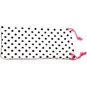 Polka-Dot Microfiber Drawstring Pouch for Cleaning and Storing Eyewear
