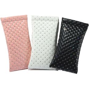 3 Pack Glasses Case, Soft Squeeze Top Sunglass Pouch Case, PU Leather Eyeglass Case, Portable Sunglass Organizer Pouch Bags for Men & Women