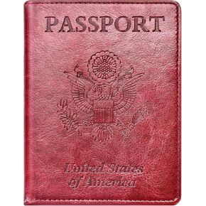 Eoehro Passport Holder & Vaccine Card Combo, RFID Protected, PU Leather, Unisex, Elastic Black