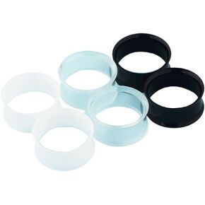 2 Pcs Black Simplicity Acrylic Double Flared Ear Gauges Ear Plugs Tunnels Body Piercing Jewelry 2g(6mm)