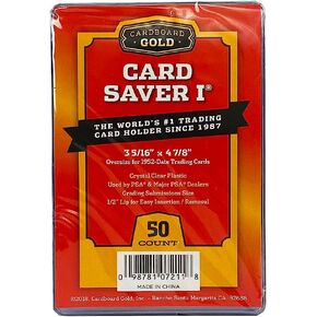 Card Saver 1-50 Count - Semi Rigid Card Holder, Trading Card Protectors - PSA-Approved Cardsaver for Baseball, Trading, Sports Cards - Card Sleeves, Binder, & Storage Box Compatible