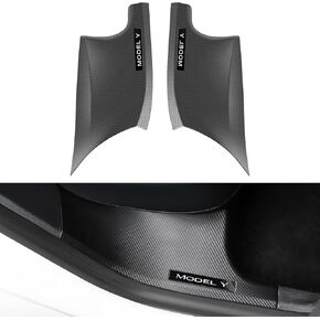 BMZX for Tesla Model Y 2021 2022 2023 2024(5 Seater) Door Sill Protector(2 PCS Rear Door Sills) Carbon Fiber Door Sill Scuff Plate Edge Guard(Not fit Model Y 7 Seater) in Kuwait