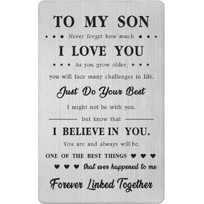 Gift for Son - Son Birthday Wallet Card Gift - Son Birthday Easter Graduation Gifts for Teen Teenage Boys