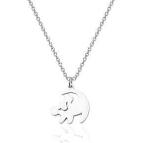 FOTAP Lion Necklace Girl Pendant Necklace Valentine's Jewelry