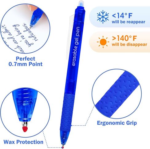 أقلام جل قابلة للمسح، أقلام حبر جل قابلة لإعادة الملء وقابلة للسحب، ذات نقطة دقيقة 0.7 مم، عبوة من 12 قطعة، ألوان متنوعة للكتابة اليومية والرسم وتدوين الملاحظات، مجموعة أقلام للمدرسة والمكتب ومستلزمات المنزل in Kuwait