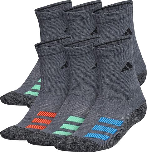 جوارب Adidas للأطفال للأولاد والبنات مبطنة بزاوية مخططة (6 أزواج) in Kuwait