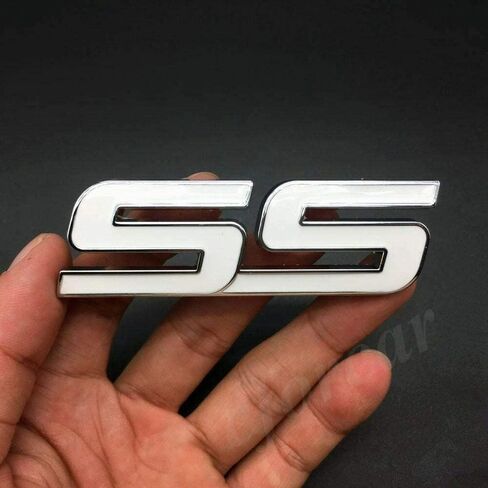 1 قطعة الباب الأمامي SS شعار 3D شارة معدنية ملصق الشارات استبدال ل 06-10 Chevr-olet 15211285 (أبيض) in Kuwait
