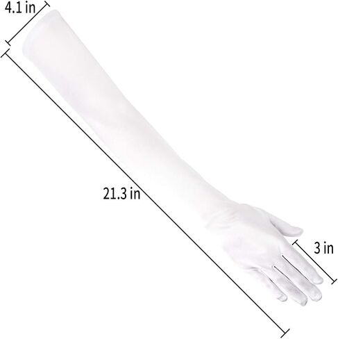 SAVITA Long Elbow Satin Gloves 21 inch Stretchy 1920s Opera Gloves Evening Party Dance Gloves for Women in Saudi Arabia