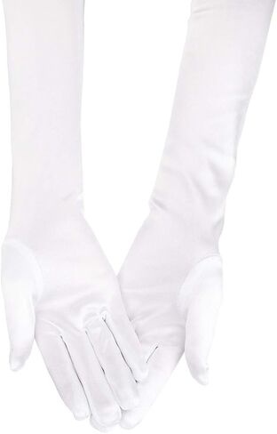 SAVITA Long Elbow Satin Gloves 21 inch Stretchy 1920s Opera Gloves Evening Party Dance Gloves for Women in Saudi Arabia