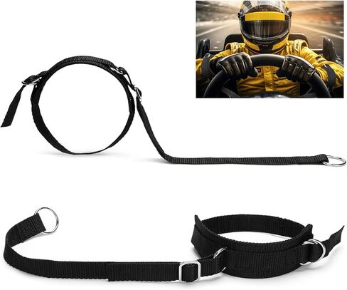 Arm Restraints Pair Cuff Adjustable 2" Black Safety Racing Wrist Restraints Clips into Quick Release Belt for Junior Adult Wingless Sprint Cars Go Kart UTV Racing in Saudi Arabia
