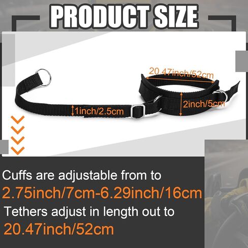 Arm Restraints Pair Cuff Adjustable 2" Black Safety Racing Wrist Restraints Clips into Quick Release Belt for Junior Adult Wingless Sprint Cars Go Kart UTV Racing in Saudi Arabia