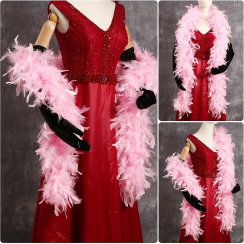 THARAHT 19 Color- 40/60g 2Yard Chandelle Feather Boa Dancing Wedding Party Halloween Costume Decoration Feathers boa in Kuwait