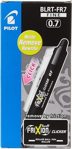Pilot Frixion Clicker Retractable Erasable Rollerball 0.7 mm Tip - Red, Single Pen in Saudi Arabia