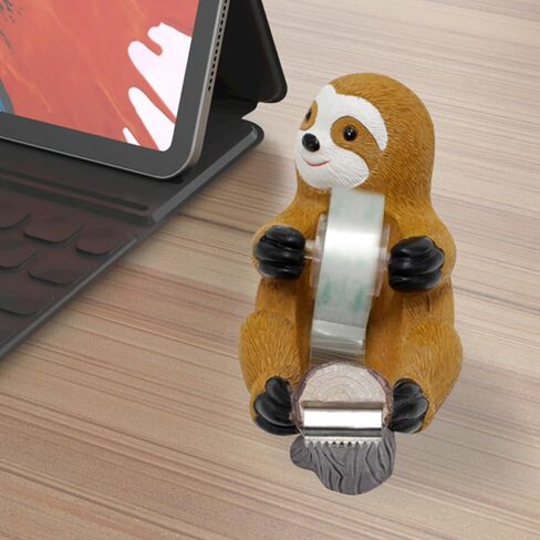 Cute Tape Dispenser Animal Desk Tape Holder Fun Sloth Small Tape Dispenser, for Office Schools Home Kids Wrapping Gifts Novelty Clear Tape Dispenser (Sloth) in Saudi Arabia