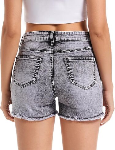 أزياء المرأة ديمين السراويل عالية مخصر الجينز بسط in Kuwait