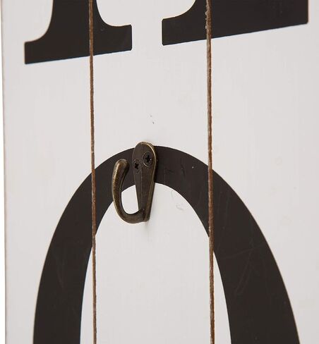 Glitzhome JK44369 Wooden Rustic Farmhouse Wall Hanging Porch Decor with 3 Changeable Floral Wreath, 42"H, Home Welcome Sign for Front Door, Rectangular, White in Kuwait