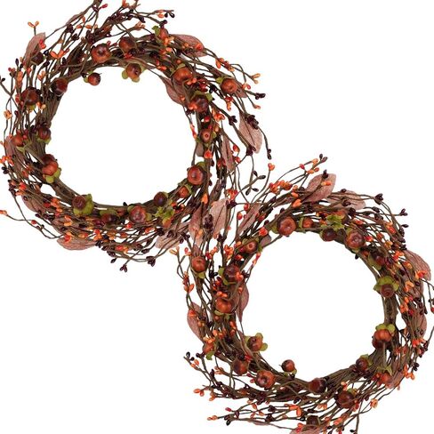 إكليل اليقطين الصغير المثالي للباب الأمامي 12 بوصة إكليل غصين صناعي داخلي لتزيين حفلات الاحتفالات (عبوتان) in Saudi Arabia