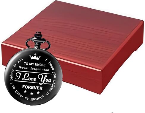 to My Uncle Pocket Watch Black Watch Gifts for Uncle from Nephew Niece in Saudi Arabia