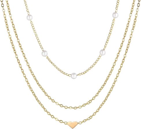 Gold Pearl Necklaces for Women 18K Gold Plated Pearl Necklaces Minimalist Fresh Water Pearl Necklace Dainty White Pearl Choker Pendant Accessories Jewelry in Kuwait