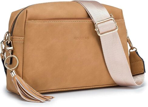 Triple Zip Small Crossbody Bag for women,Wide Strap Cell Phone Purse Shoulder Handbag Wallet with Credit Card Slots in Kuwait