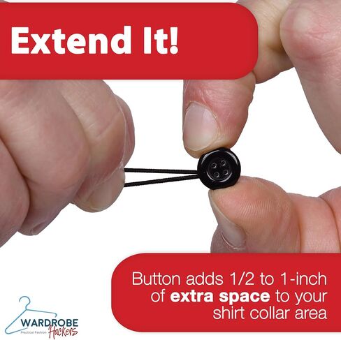 Collar Extenders for Mens Shirts Soft Elastic Expand Tight Neck Relief Dress Shirt Button Extensions in Saudi Arabia