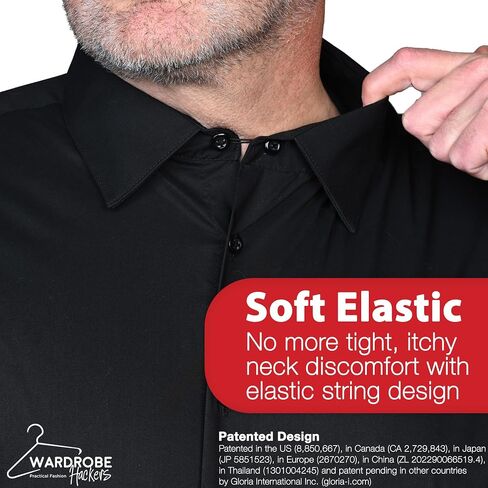 Collar Extenders for Mens Shirts Soft Elastic Expand Tight Neck Relief Dress Shirt Button Extensions in Saudi Arabia