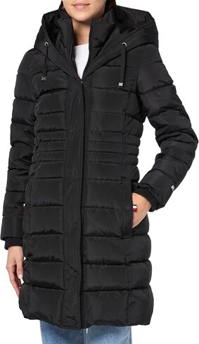 Tommy Hilfiger Women's Solid Puffer Hooded Long Jacket in Saudi Arabia