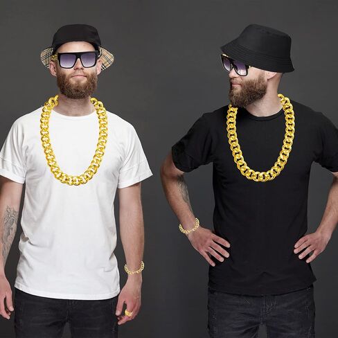 80s/90s Rapper Hip Hop Costume Kit, 7 Pack 80s/90s Party Supplies Decorations for Men Women in Saudi Arabia