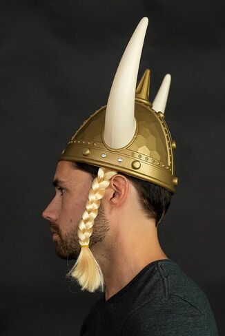 Nicky Bigs Novelties Adult Medieval Viking Helmet with Horns - Plastic Norse Barbarian Warrior Hat in Saudi Arabia