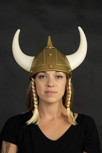 Nicky Bigs Novelties Adult Medieval Viking Helmet with Horns - Plastic Norse Barbarian Warrior Hat in Saudi Arabia