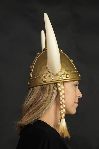 Nicky Bigs Novelties Adult Medieval Viking Helmet with Horns - Plastic Norse Barbarian Warrior Hat in Saudi Arabia