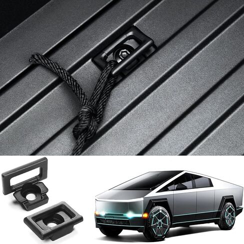 2PCS Ring Truck Bed Tie Down Anchors for Tesla Cybertruck Cargo Accessories,Cyber Bed Truck Mat Set of 2 Pull Tabs Compatible with 2024 2023 Tesla Cybertruck Truck Bed,Black in Saudi Arabia
