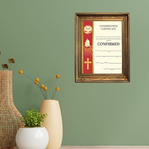 Catholic Confirmation Certificate Banner Line | 30 pk 8.5x11" First Holy Communion Paper Cards Bulk Gift of The Holy Spirit Religious Mass Card Sacraments Church in Saudi Arabia