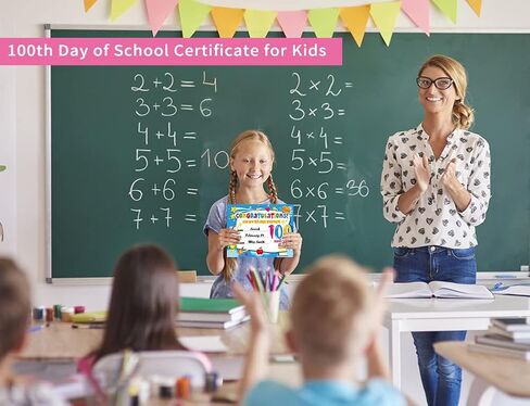 FaCraft 30 قطعة شهادات جائزة اليوم 100 للمدرسة للأطفال 100 يوم شهادة أكثر ذكاءً 100 يوم جوائز تقديرية هدايا للأطفال والطلاب والمعلمين ورياض الأطفال وحفلات الفصل الدراسي in Kuwait