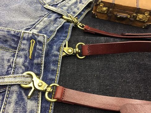 Leather Mens Suspenders Heavy Duty Y Back Adjustable with 4 Metal Snap Hooks Vintage Mens Suspenders Brace Big and Tall in Saudi Arabia