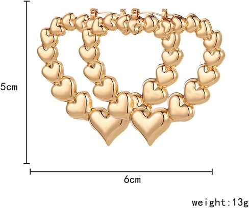 أقراط على شكل قلب مجوف شخصية ذهبية وفضية أقراط على شكل قلب الحب هدية عيد الحب في عيد الأم in Kuwait