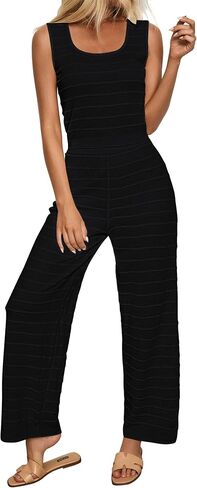luvamia Knitted 2 Piece Sets for Women Summer Ribbed Tank Top with High Waisted Wide Leg Ankle Crop Pants Sets Vacation in Saudi Arabia